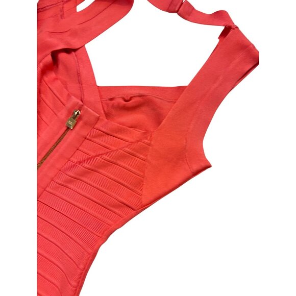 Authentic Herve Leger "SARAI" Hibiscus Halter Bandage Dress - $1,050 Small 2 4 - Picture 6 of 10